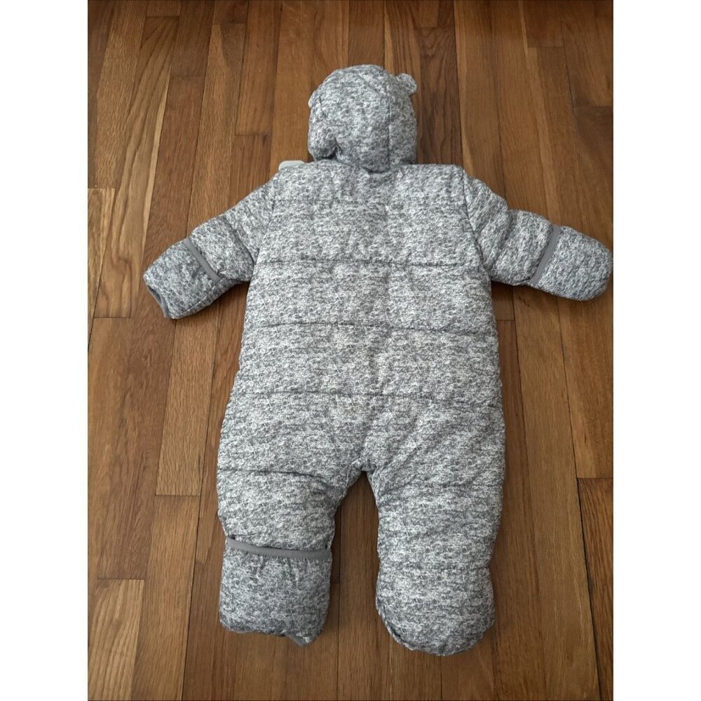 Baby Gap Gray Insulated Bunting Snow Suit Fleece Unisex Size 0-6 Months - Picture 4 of 6